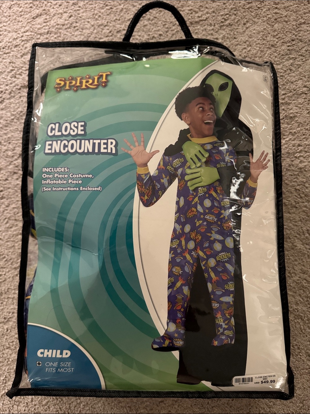 Spirit Close Encounter Kids Alien Inflatable Costume - Green, Blue, Yellow
